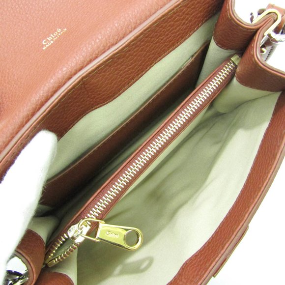 Chloé ABY S20B71P Women's Leather Shoulder Bag Red Brown - Picture 3 of 13